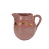 Juego Para Cafe 15 Piezas Fondo Rosa Con Rosa Mik Cenefa Y Destellos De Oro - Imagen 3